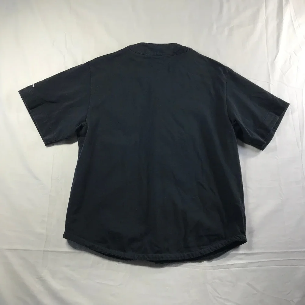 Jordan Mens Baseball Jersey Black White Script Logo Loose Fit FN4663-010 M